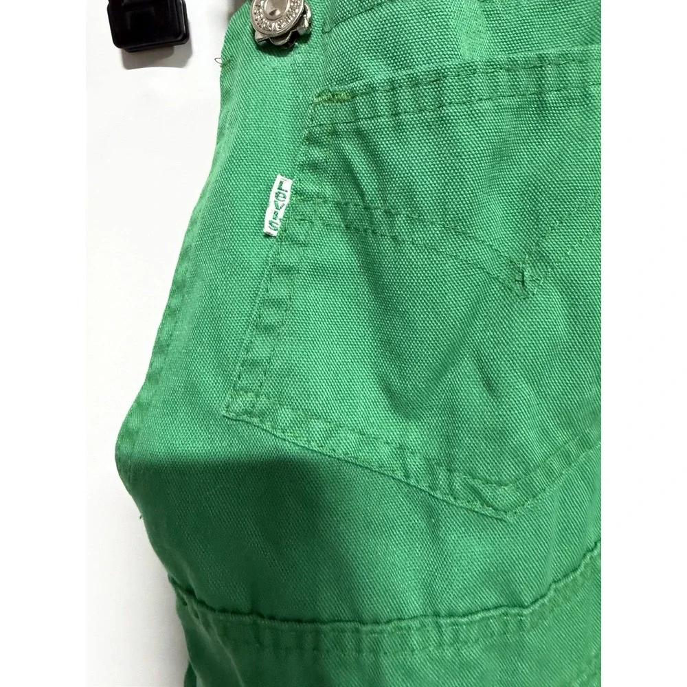 Vintage Little Levis Overalls Green 90s Sz 12 Mo? VTG Levi's Fast Shipping Read
